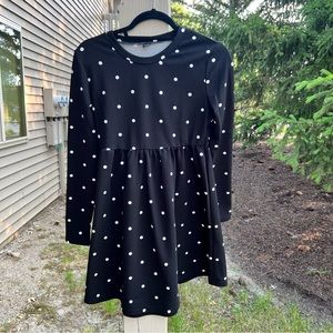 SHEIN Long Sleeve Polka Dot Midi Dress
